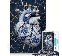 Rompecabezas de 1000 Piezas con Forma de corazón Roto,Arte Kintsugi,Bordes Lisos,Juego Creativo,Juguete para Pasar un rato Agradable,Regalo Divertido de cumpleaños (50x75cm)