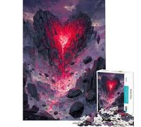 Rompecabezas de 1000 Piezas con Forma de corazón y Flujo de Lava Difícil y desafiante Actividades Familiares Juegos relajantes para Mayores de 14 años (38x26cm)