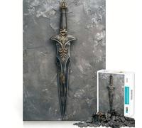 Rompecabezas de 1000 Piezas con Forma de Daga Ninja Antigua para Adultos Juego Que estimula la Mente Superficie Lisa y sin Rebabas Un pasatiempo Fascinante para los Momentos de Ocio (38x26cm)