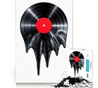 Rompecabezas de 1000 Piezas con Forma de Disco de Vinilo para Adultos Juguete de lógica Resistente, Divertido y Relajante Bordes definidos Regalo Memorable (38x52cm)