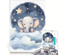 Rompecabezas de 1000 Piezas con Forma de Elefante bebé para Adultos, Juguete Educativo, Ideal para la interacción Entre Padres e Hijos, Perfecto como Regalo para Toda la Familia, 50x75cm