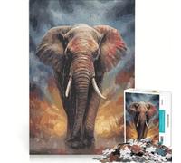 Rompecabezas de 1000 Piezas con Forma de Elefante, Juego práctico para Entrenar la Mente y Las Manos, con Piezas de Formas aleatorias Que encajan Perfectamente 38x52cm