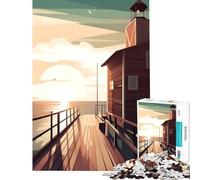 Rompecabezas de 1000 Piezas con Forma de Faro y Muelle de Madera Juego práctico y adictivo para Cultivar la Paciencia Regalos artísticos para la decoración del hogar tamaño 75x50cm