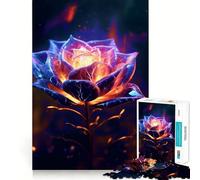 Rompecabezas de 1000 Piezas con Forma de Flor cósmica de neón Rosa para Adultos Juguete Inteligente para el hogar Corte Suave Sorpresa navideña (38x52cm)