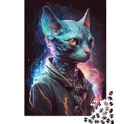 Rompecabezas de 1000 Piezas con Forma de Gato esfinge para Adultos. Rompecabezas de Papel. Juego Educativo para niños 38 x 26 cm / 1000 Piezas