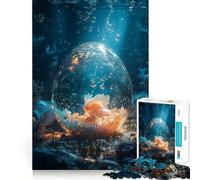 Rompecabezas de 1000 Piezas con Forma de Huevo Submarino y Criaturas Adolescentes Juego de Memoria Mental Cierre Seguro sin Piezas Sueltas Ideal para Viajar Juego para ejercitar la Mente Regalo