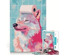 Rompecabezas de 1000 Piezas con Forma de Lobo con Papel higiénico en la Cabeza Juguete Creativo para desarrollar la Creatividad Encaje Seguro sin Piezas Sueltas Actividad para Fortalecer los Lazos