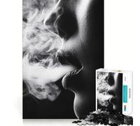 Rompecabezas de 1000 Piezas con Forma de Mujer exhalando Humo para Adultos Diversión,Corte de precisión,Bordes Lisos Actividad Absorbente para Noches tranquilas (38x52cm)