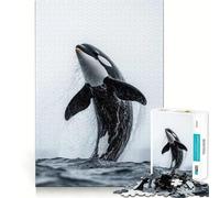 Rompecabezas de 1000 Piezas con Forma de Orca Saltando del Agua para Adultos Juguete Que desafía la Mente Juguete Relajante para Escapar de la Rutina Pieza de colección de Arte de Corte de Calidad
