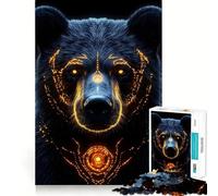 Rompecabezas de 1000 Piezas con Forma de Oso y Patrones Luminosos Juguete artístico de Corte preciso para desarrollar la Capacidad cognitiva Ideal para Momentos de Juego tranquilos y como Regalo