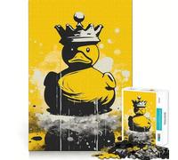 Rompecabezas de 1000 Piezas con Forma de Patito de Goma con Corona, Ideal para Adolescentes Juguete de lógica, Divertido y silencioso Corte Suave Un Regalo Encantador (38x26cm)