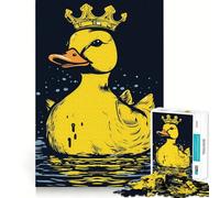 Rompecabezas de 1000 Piezas con Forma de Patito de Goma con Corona, Ideal para Adolescentes Juguete de lógica, Divertido y silencioso Corte Suave Un Regalo Encantador (38x26cm)