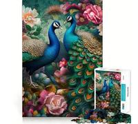 Rompecabezas de 1000 Piezas con Forma de Pluma de Pavo Real para Adultos Juguete para concentrarse y ejercitar la Mente Divertido y silencioso Bordes Ajustados Artículo de Papá Noel (50x75cm)