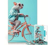 Rompecabezas de 1000 Piezas con Forma de Rata en Bicicleta Regalo Ideal para Adultos Un desafío Mental Juguete fácil de armar Corte preciso (38x26cm)
