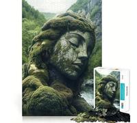 Rompecabezas de 1000 Piezas con Forma de Rostro de Piedra en la Naturaleza Regalos para Adultos Juguete para desarrollar la Habilidad y aliviar el estrés Corte preciso Lista de Deseos de Papá Noel