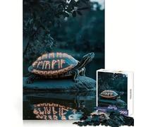 Rompecabezas de 1000 Piezas con Forma de Tortuga y runas, Ideal para Adolescentes, ejercita la Memoria, estimula el sueño Relajarse Festivo (50x75cm)