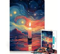 Rompecabezas de 1000 Piezas con Forma de Vela encendida,Juego de articulaciones preciso,Juguete cognitivo,Juego de Ocio,Regalo Divertido de Navidad (50x75cm)