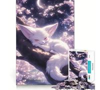 Rompecabezas de 1000 Piezas con Forma de Zorro fénec durmiendo, Ideal para Adultos Juguete para ejercitar la Mente y divertirse en compañía Diseño artístico de Corte preciso 38x52cm