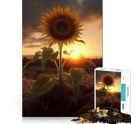 Rompecabezas de 1000 Piezas con Girasoles, Atardecer y Nubes para Adolescentes Juguete Educativo y Divertido Diseño Compacto 50x75cm