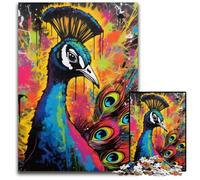 Rompecabezas de 1000 Piezas con Grafiti de Pavo Real, Ideal para Adultos y Adolescentes, Ideal para Jugar en Familia, estimular el Cerebro, 50x75cm/19,68x29,52 Pulgadas.