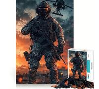 Rompecabezas de 1000 Piezas con helicóptero en Zona de Combate para Adultos Fortalece la Memoria Divertido y Casual Bordes limpios Regalo clásico (50x75cm)