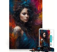 Rompecabezas de 1000 piezas con hermosa mujer abstracta,decoración elegante y funcional,ideal para ejercitar la mente,jugar en un ambiente acogedor y disfrutar de la Navidad Regalo divertido (38x26cm)