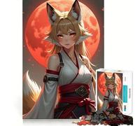 Rompecabezas de 1000 Piezas con Hermosas Figuras de Chicas Zorro de Anime,Juego cognitivo,Regalo Acogedor y Divertido,Escena navideña (50x75cm)