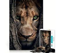 Rompecabezas de 1000 Piezas con Hermosas Leonas escondidas,Bordes definidos,decoración Creativa,Juguete para desarrollar la Habilidad,fácil de Usar,Divertido, (38x52cm)