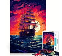 Rompecabezas de 1000 Piezas con Hermosos diseños de Barcos en Pixel Art Juego cognitivo Regalo Ideal para un Momento Divertido y Acogedor con Escena navideña (50x75cm)