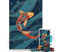 Rompecabezas de 1000 Piezas con Hermosos Peces koi flotantes,decoración Elegante y Funcional,Ideal para ejercitar la Mente,Jugar en un Ambiente Acogedor y Disfrutar de la Navidad