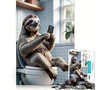 Rompecabezas de 1000 Piezas con Humor sobre Perezosos en el baño para Adolescentes Rompecabezas de lógica sólida, Juguete Divertido y Relajante Corte de precisión Artículo de Santa Claus 38x52cm