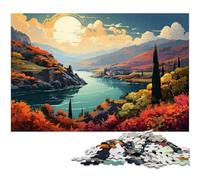 Rompecabezas de 1000 Piezas con ilustración a Color del Valle del Duero Rompecabezas de Madera para Adultos y niños Gran Regalo para Adultos 1000 Piezas (75 x 50 cm)