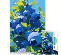 Rompecabezas de 1000 Piezas con ilustración de arbusto de arándanos,Bordes Finos,Ideal para Manualidades,Actividades Creativas,Entretenimiento y como Regalo de cumpleaños 38x26cm