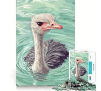 Rompecabezas de 1000 Piezas con ilustración de Avestruz Nadando en el Agua, Juguete Inteligente para Adultos, Actividad en casa, Corte preciso, decoración de Pared (38x52cm)