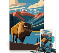 Rompecabezas de 1000 Piezas con ilustración de bisontes del Parque Nacional de Yellowstone Juego de ingenio con Troquelado de Alta precisión Un pasatiempo Fascinante para los Momentos de Ocio