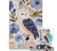 Rompecabezas de 1000 Piezas con ilustración de búho en Acuarela Floral para Adolescentes Juguete para estimular la lógica y aliviar la tensión Borde de Calidad Artículo de Santa Claus (50x75cm)