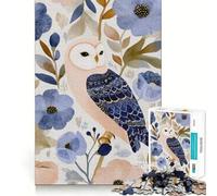 Rompecabezas de 1000 Piezas con ilustración de búho en Acuarela Floral para Adolescentes Juguete para estimular la lógica y aliviar la tensión Borde de Calidad Artículo de Santa Claus (38x52cm)