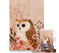 Rompecabezas de 1000 Piezas con ilustración de búho y Flores para Adultos Juguete cognitivo para Fortalecer los Lazos afectivos Ideal para armar Artículo de Santa Claus (38x26cm)