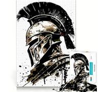 Rompecabezas de 1000 Piezas con ilustración de Casco de Guerrero Espartano para Adultos y Adolescentes Juguete cognitivo, Entretenimiento, patrón de Montaje, Regalo Festivo 50x75cm