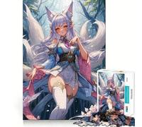 Rompecabezas de 1000 Piezas con ilustración de Chica Zorro Estilo Anime Diversión,Calidad Profesional,Ideal para desarrollar la Memoria y como Regalo para estimular la Mente (50x75cm)