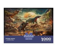 Rompecabezas de 1000 Piezas con ilustración de Dinosaurios para Adultos y Rompecabezas de Madera para Actividades Familiares (75 x 50 cm)