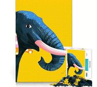 Rompecabezas de 1000 Piezas con ilustración de Elefante Azul,Bordes Finos,Ideal para Manualidades,Actividades Creativas,Entretenimiento y como Regalo de cumpleaños 50x75cm