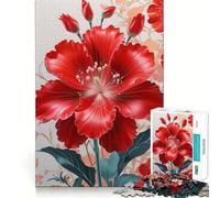 Rompecabezas de 1000 Piezas con ilustración de Flor de Hibisco Rojo Vibrante para Adolescentes Juego Que estimula el Cerebro Encaje Huecos Actividad Relajante para Grupos en Interiores