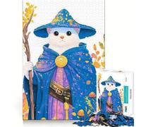 Rompecabezas de 1000 Piezas con ilustración de Gato Mago Juego cognitivo Divertido Componentes Resistentes y de fácil Limpieza Momento de Tranquilidad y Ejercicio Mental en casa (50x75cm)