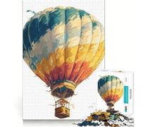 Rompecabezas de 1000 Piezas con ilustración de Globo aerostático en Acuarela para Adolescentes Diversión tamaño Uniforme Piezas precisas Actividad Relajante para Grupos en Interiores (38x26cm)