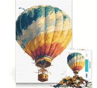 Rompecabezas de 1000 Piezas con ilustración de Globo aerostático en Acuarela para Adolescentes Juego de Memoria Cierre Seguro sin Piezas Sueltas Ideal para Viajar Juego para ejercitar la Mente