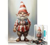 Rompecabezas de 1000 Piezas con ilustración de gnomo Sonriente para Adultos Regalo Ideal para ejercitar la Mente y Relajarse Un Regalo Memorable 38x26cm