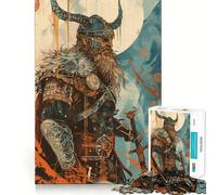 Rompecabezas de 1000 Piezas con ilustración de Guerrero Vikingo para Adultos Juguete Que desafía la Mente Corte preciso y alineación Actividad Divertida para Toda la Familia (50x75cm)