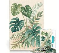 Rompecabezas de 1000 Piezas con ilustración de Hojas Tropicales en Acuarela Juguete para Adultos Que desafía la Mente con Cortes precisos y alineación Ideal para divertirse en Familia