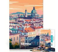 Rompecabezas de 1000 Piezas con ilustración de la Ciudad de Viena para Adolescentes Juego Divertido y fácil de armar Sin Huecos Actividad Nocturna para Toda la Familia (38x26cm)